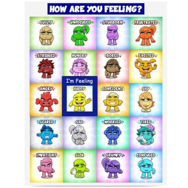 Imagem de Magnet Feelings Chart Lupash Games para crianças com casaco laminado