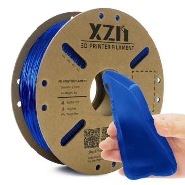 Imagem de Filamento de impressora 3D XZN TPU 95A 1,75 mm 1 kg Bobina azul transp