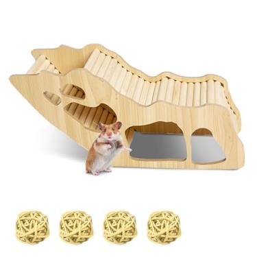 Imagem de DINTSTYLE Túnel de hamster esconderijo de hamster escalando escada de hamster, enterrando em hamster para cama, para gerbos anões e camundongos, ratos e outros animais pequenos etc. (Túnel de