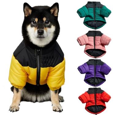 Imagem de Casaco quente de inverno para cães pequenos e médios - Casaco espesso para cães corta-vento roupas de inverno para clima frio dia de neve (amarelo, 2GG (Peito: 66 cm / Sugestão: 9-13,6 kg))