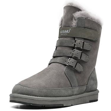 Imagem de Botas de Neve Femininas Clássicas Térmicas Aumu Plataforma Espessante de Meia da Panturrilha Curtas de Inverno, Grey 1, 6