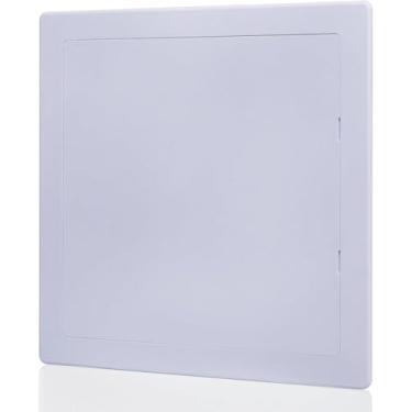 Imagem de Suteck Painel de acesso de encanamento para teto de drywall 35,5 x 35,5 cm, portas de acesso de parede de plástico reforçado com dobradiças removíveis brancas