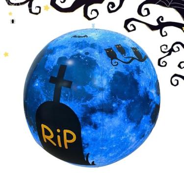 Imagem de Bola inflável, bola de praia inflável - Decoração inflável grande e engraçada de Halloween | Bola inflável de 60 cm/23,62 polegadas, bola de praia inflável em PVC, brinquedo de Halloween para gramado