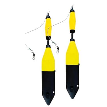 Imagem de Boia de Pesca NAJA Torpedo - COM Chumbo Integrado, Longa Distância, Copo Reforçado e Arraste Leve (2, Amarelo)