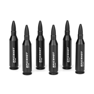 Imagem de Epicshot Premium Training Metal Snap Caps Black Dry Fire Training Dummy Rounds Practice Safe Loading Firing (243 Win 6pk)