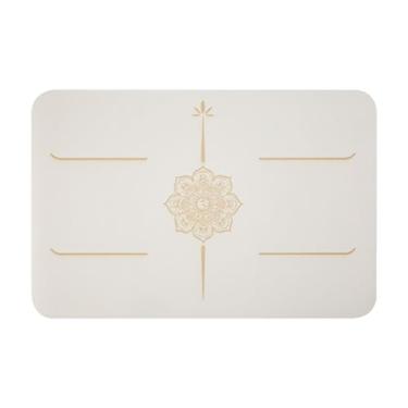 Imagem de menolana Tapete de ioga pequeno antiderrapante com apoio para os joelhos, ideal para exercícios de fortalecimento muscular, flexões de joelho e pilates, Bege