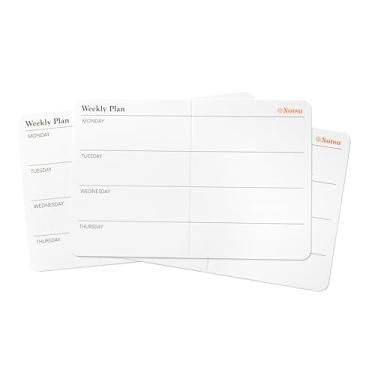 Imagem de Notsu Cartões de anotações Weekly Planner 7,6 x 12,7 cm | 40 bolsos dobráveis mini calendários | Papel grosso premium de 350 g/m²