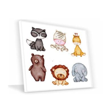 Imagem de Quadro Turma do Zoo Canvas Sem Vidro - Center Molduras, 20x20 Baixa, B