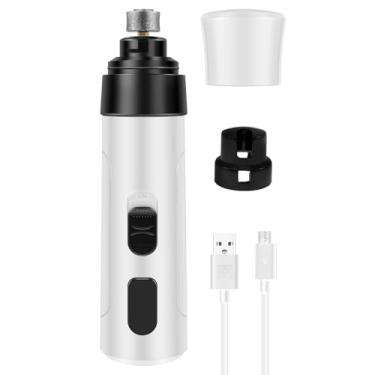 Imagem de ZFLYCANP Moedor de unhas para cães, moedor elétrico de 2 velocidades, silencioso e de baixa vibração (50 db) com luz LED, elétrico recarregável por USB para cães grandes, pequenos gatos, animais de