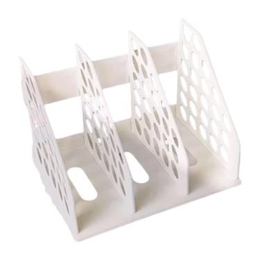 Imagem de Milageto Organizador de mesa para arquivos e pastas, e compacto, ideal para organizar documentos, livros, livros outros objetos no escritório, Bege