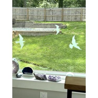 Imagem de Decalques de alerta de janela para proteção de porta de vidro, adesivos de dissuasão de pássaros para evitar colisões e reduzir batidas na janela