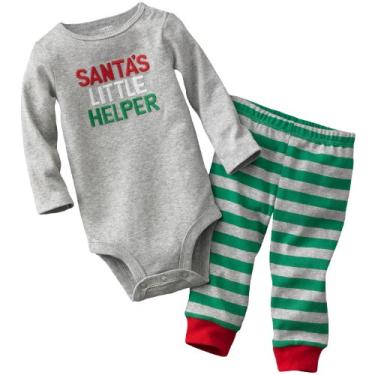 Imagem de Conjunto de macac o e cal a Carter's para beb s meninos e papai noel, Santas Little Helper, Newborn
