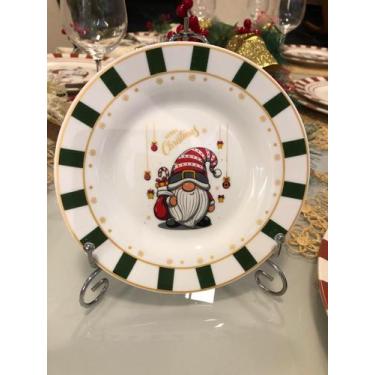 Imagem de Unidade prato sobremesa vidro natal encantado verde 19cm - H.MARTIN