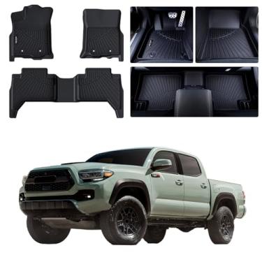 Imagem de AltraVos Tapetes para Toyota Tacoma 2016-2023 (apenas para cabine dupla e automática), forro de piso de ajuste personalizado TPE para todos os climas para Toyota Tacoma