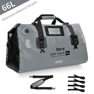 Imagem de Bolsa de Cauda do Assento Traseiro Moto com Grande Capacidade Mochila Pilotagem Equipamento Cavaleiro Cinto Liberação Rápida Couro Reflexivo 100 PVC Design Topo Rolante Mão Multifuncional Messenger Bi