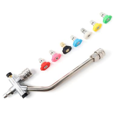 Imagem de CENFORGE Pistola de pulverização de interruptor de dupla finalidade canhão de espuma, adaptador de canhão de espuma, acessório conector, conector rápido de 1/4 polegada, com 7 pontas de bocal