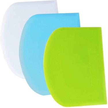 Imagem de SURDOCA Raspador de massa raspador de bancada - Raspador de tigela flexível de plástico 3P 24 x 15,5 cm, raspador de bolo com bordas afiadas e ângulos. Ferramentas de decoração de assadeiras