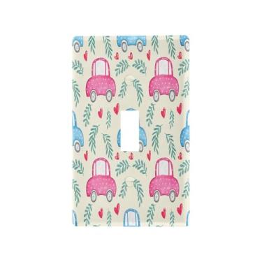 Imagem de Wassud Capa decorativa para interruptores de luz de carros fofos, placas de parede para tomadas elétricas, interruptor único, 11 x 7 cm