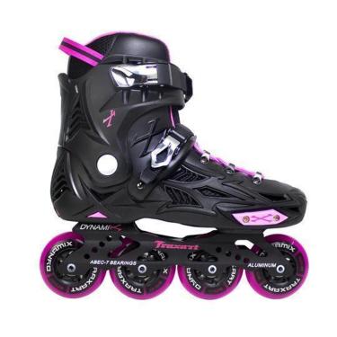 Imagem de Patins Iniciante de Rua Inline Urban Traxart Dynamix Rosa 80MM ABEC 7-Unissex