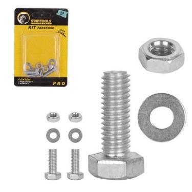 Imagem de Kit 3 parafuso sextavado 20mm c/ porca e arruela startools