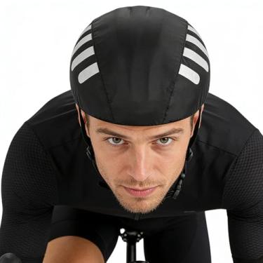 Imagem de Capa Para Capacete De Bicicleta | Proteção Impermeável Para Capacete de Ciclismo,com Faixas Reflexivas Capa de Chuva Antivento para Bicicleta,Para Homens Mulheres Adultos Jovens Estrada Urbana ao Ar L