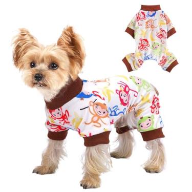 Imagem de Yikeyo Pijama para cães pequenos, meninas, meninos, Yorkie Chihuahua, roupas elásticas para animais de estimação, xícara de chá, roupa de dormir macia para cachorros, macacão confortável para filhotes