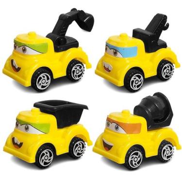 Imagem de Brinquedo Infantil Coleção 4 Caminhões de Obras Divertidos - Attic - G