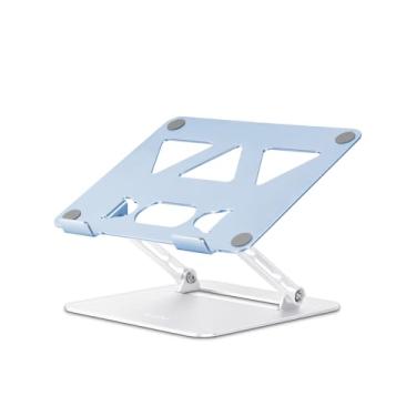 Imagem de Aoviho Suporte de laptop ajustável para mesa, suporte de laptop portátil e elevador, suportes dobráveis de alumínio para MacBook Air Pro, HP, Lenovo, Dell, Samsung, 10 a 15,6 polegadas (azul celeste)