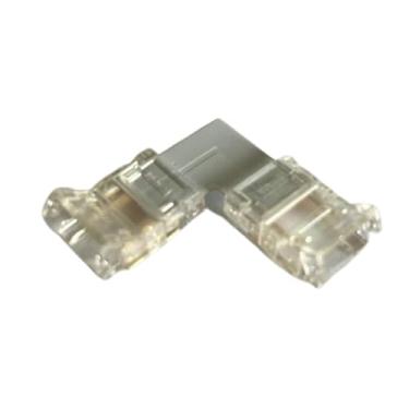 Imagem de Conector em L 10 mm 2 Pinos para Fita LED COB 12V/24V – Conector Sem Solda Tipo 90° – Acessório de Instalação Ricelom - 5 Unidades