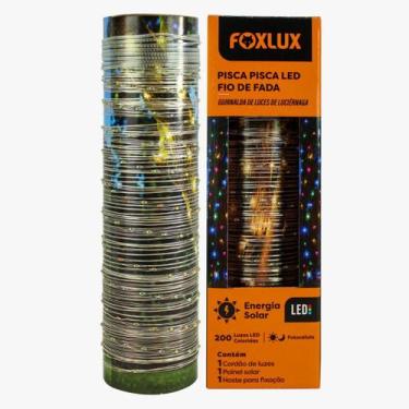 Imagem de Pisca Pisca Solar Fio de Fada Foxlux 200 LEDs Coloridos 22m IP65 para 