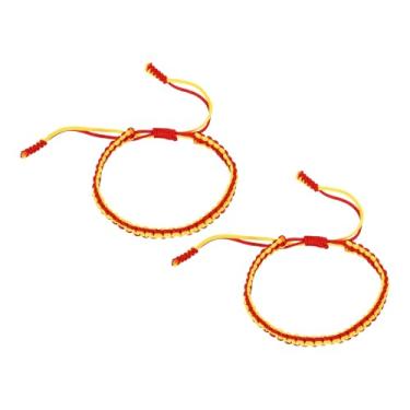 Imagem de PATIKIL Pulseiras trançadas feitas à mão, pulseiras de corda trançada ajustáveis, pulseiras tibetanas de proteção da sorte, One Size, Nylon, Sem Pedra Preciosa