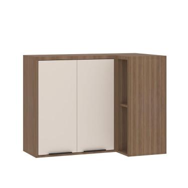 Imagem de Armário Aéreo De Cozinha Canto Reto 95cm 2 Portas Aspen Luciane Móveis Vanilla/beige