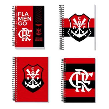 Imagem de Caderno Flamengo Universitário 10 Matéria 160 folhas - Kit, Branco