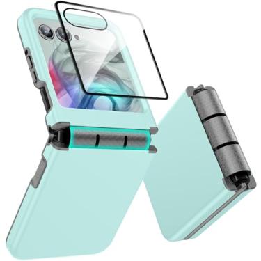 Imagem de Tccvayar Capa para Motorola Razr 2025/2024 com protetor de tela, proteção de dobradiça [suporta carregamento sem fio], capa fina de camada dupla de TPU macio e policarbonato rígido, antiarranhões para