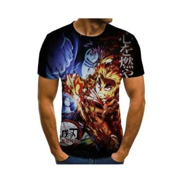 Imagem de Camiseta Unissex Oversized Demon Slayer Com Estampa 3D, Casual De Verã