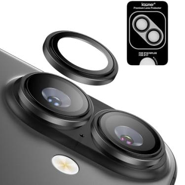Imagem de KISMER Protetor de lente de câmera para iPhone 17, liga metálica de alumínio, proteção de tela de vidro temperado, preto
