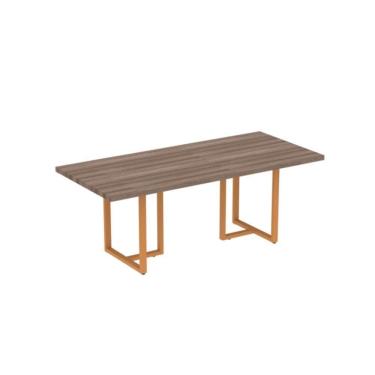 Imagem de Mesa Reunião Retangular 2000x900mm Pe40tub Walnut-laranja Picasso