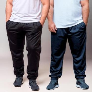 Imagem de KIT 2 Calça Masculina Jogger Plus Size Tecido Helanca Flanelada-Masculino