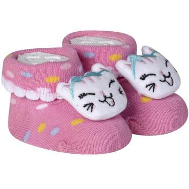 Imagem de Meia Pantufa Divertida Menina Bebê Recém Nascido Saída Maternidade Enx