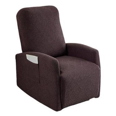 Imagem de GOSTADY Capas para cadeira reclinável, 4 peças, jacquard, pequena, reclinável, capa reclinável para cadeira reclinável Lazyboy com bolso de armazenamento, protetor de móveis para sala de estar, café