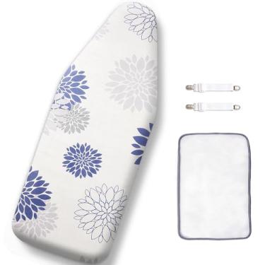 Imagem de SheeChung Capa e almofada de tábua de passar roupa inteligente de 32 x 81 cm, serve para mini tábua de passar a ferro, acolchoamento extra grosso, cordão elástico e fixadores, resistência ao calor