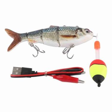 Imagem de Cryfokt Isca de Natação Robótica Com Luz LED Isca Elétrica Multiarticulada Com Carregamento USB para Pescadores Entusiastas da Pesca 4,0 Onças