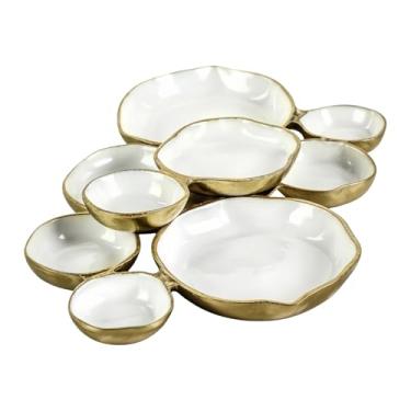 Imagem de Conjunto de Tigelas de Servir | Prato Decorativo com Divisórias - Tabuleiro Para Charcutaria,Para Snacks Nozes Batatas Fritas Fruta Doces Refeições Aperitivos Eventos Na Sala De Jantar