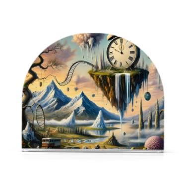 Imagem de Relógio Surreal Porta-guardanapos de mesa azul, porta-guardanapos com peso, 1 pacote, porta-guardanapos de coquetel