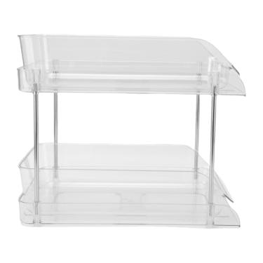 Imagem de Fafeicy Organizador Removível para Pia, Prateleira de Armazenamento Transparente Empilhável, Gaveta de 2 Camadas para Cozinha, Banheiro, Armário, Economia de Espaço (2 níveis)
