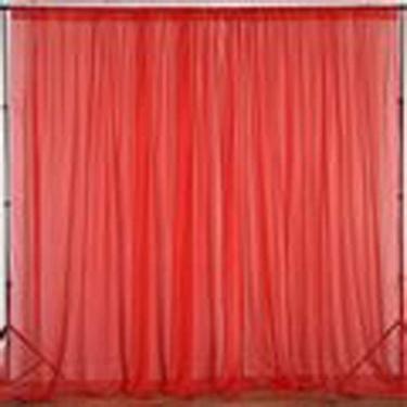 Imagem de AK TRADING CO. Painéis drapeados IFR de voile transparente de 304,8 cm de largura para pano de fundo, eventos de casamento, cortinas de teto, mascaramento de eventos e decoração - Selecione de 1,8 m a