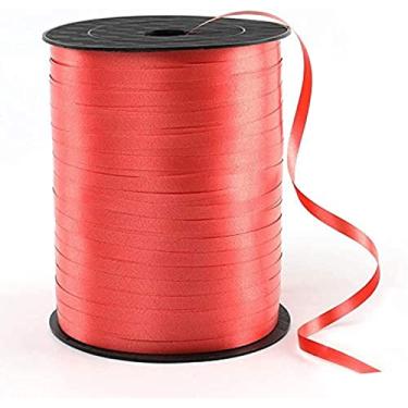 Imagem de Teemico Fita de ondulação metálica vermelha fosca com 500 metros, fitas de balão prateadas para festas, festivais, floristas, artesanato e embrulho de presente (vermelho fosco)