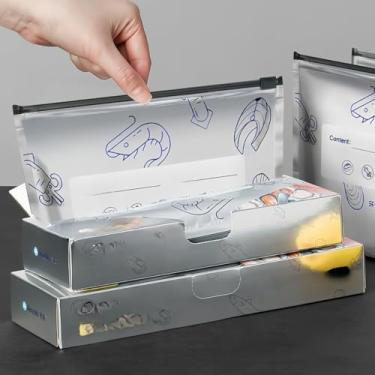 Imagem de Sacos de armazenamento de alimentos de folha de alumínio, reutilizáveis, herméticos, pacote com 10, 3 tamanhos para freezer, preparação de refeições, acampamento, viagem, almoço, churrasco, P