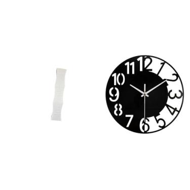 Imagem de Whtkoph Abajur de Papel para Sala de Estar E Relógio de Parede Decorativo em Acrílico, Silencioso, Fácil, Simples, Redondo, Grande, Par.
