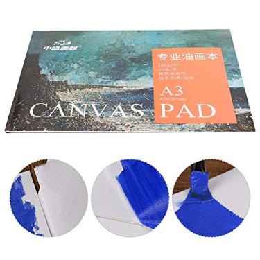Imagem de Generic Livro de Papel para Pintura a óleo A3 Almofada de Lona de Algodão Criptografada Espessada Papel de Desenho Fácil de Usar para Tintas a óleo e Acrílicas, para Iniciantes/artistas, 420x297mm